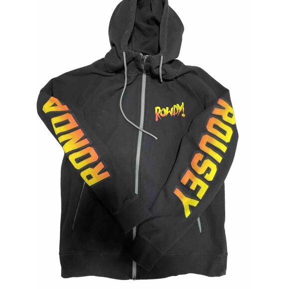 Ronda Rousey Hoodie Adult Medium Black WWE Rowdy Authentic Wrestling Y2K - Picture 1 of 7